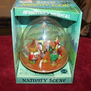 Vintage Ohio Art Revolving Musical Nativity Scene